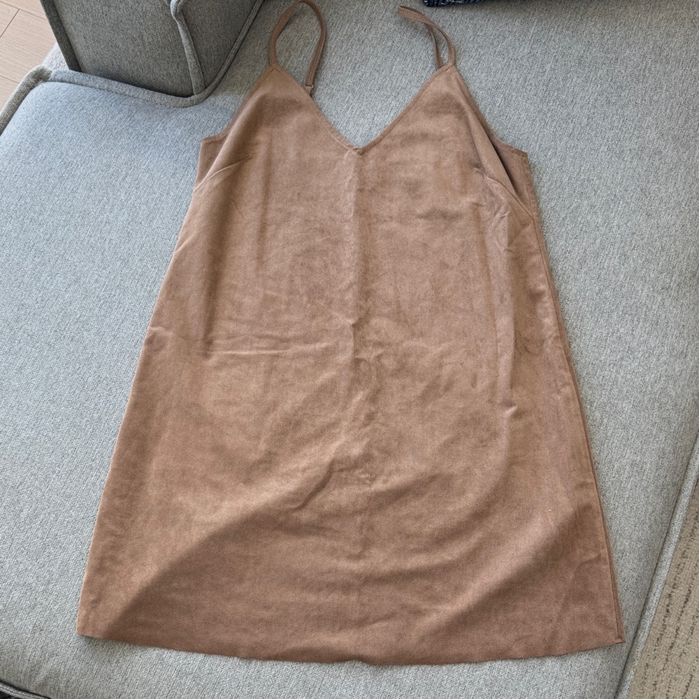 Elegant Tan suede Dress